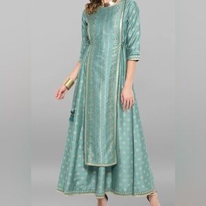 Elegant Teal Embroidered Dress/kurta